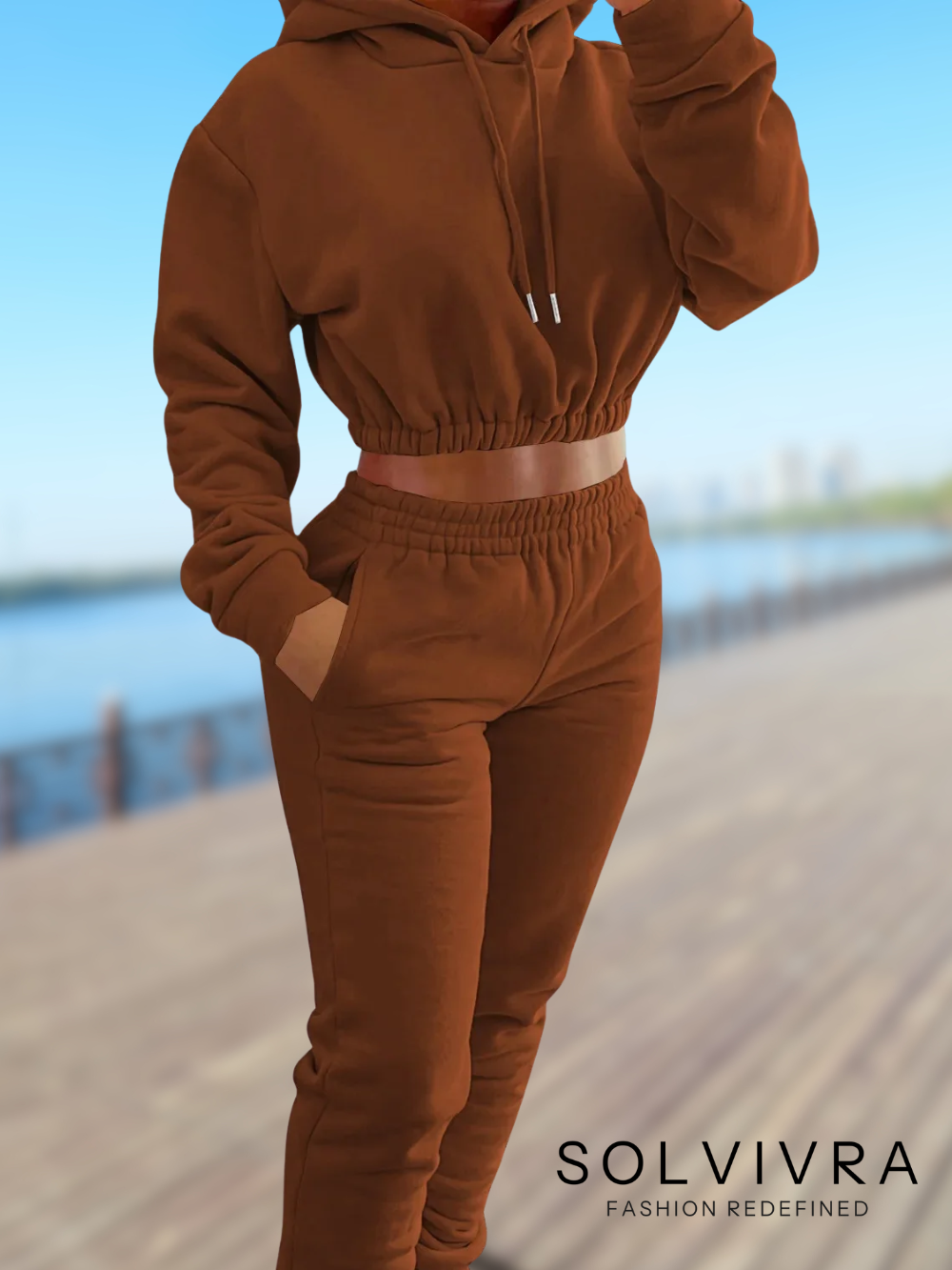 Solvivra Cropped Hooded Sweatshirt and Pants