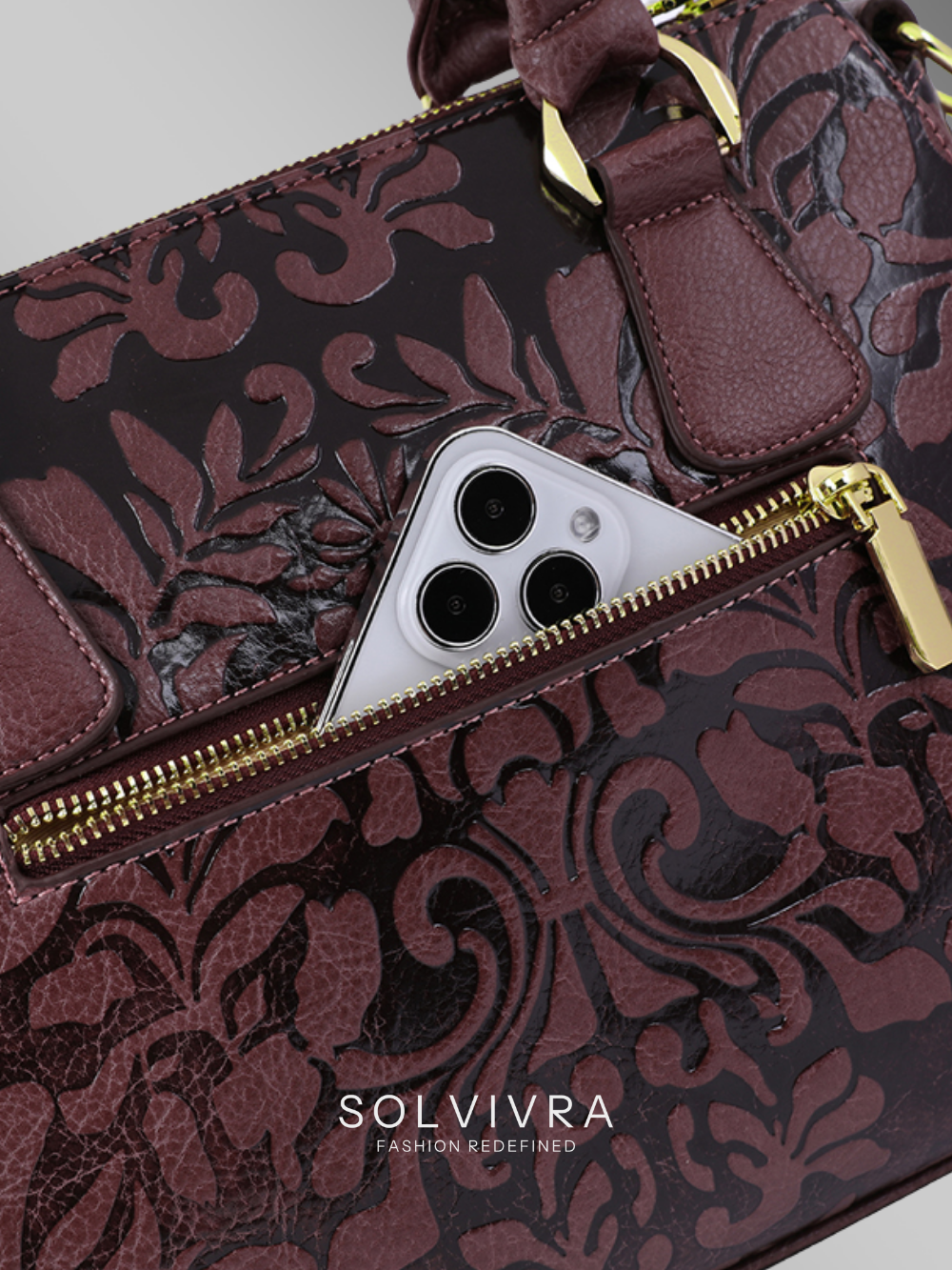 Solvivra Regal Bloom Tapestry Satchel