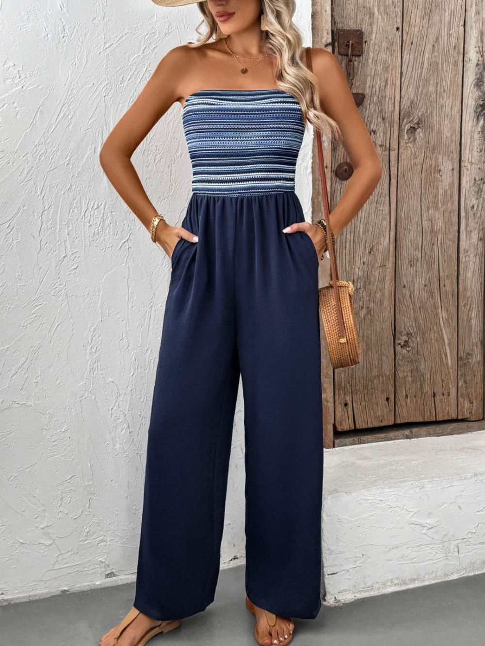 Solvivra Coastal Stripe Tube Jumpsuit