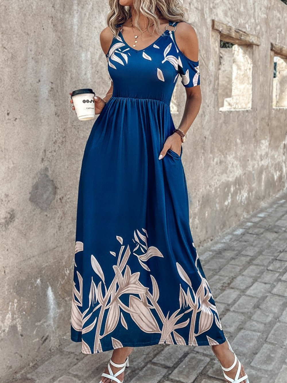 Solvivra Breeze Bloom Cold Shoulder Dress