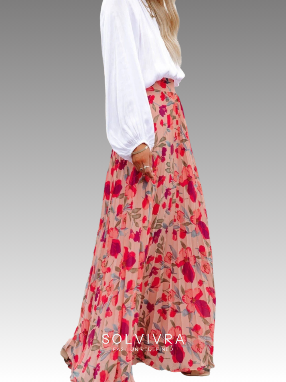 Solvivra Vivid Petals Maxi Skirt