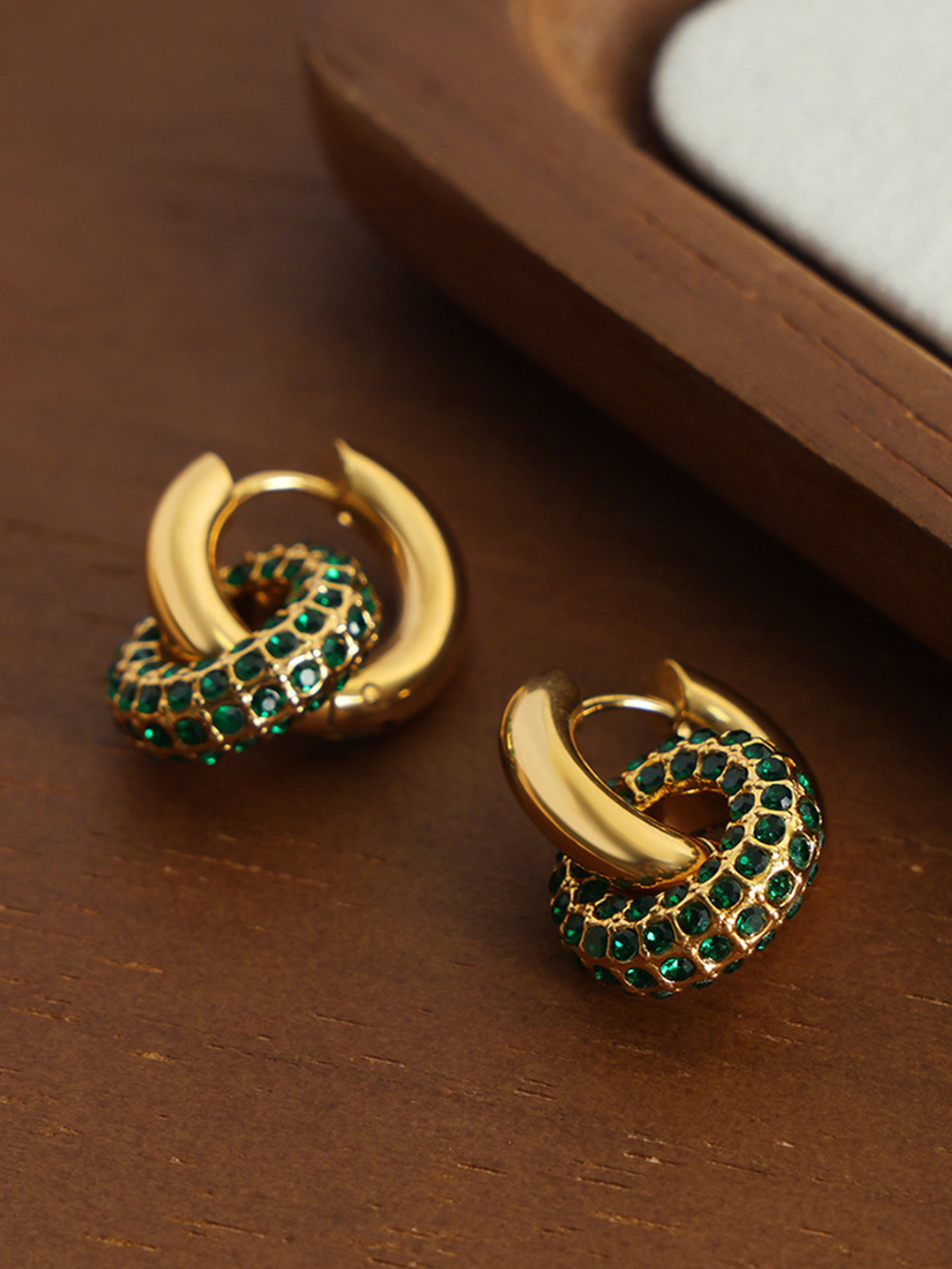 Solvivra Linked Radiance Double Hoop Earrings