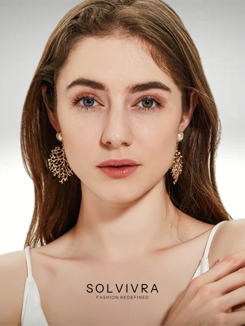 Solvivra Golden Coral Earrings
