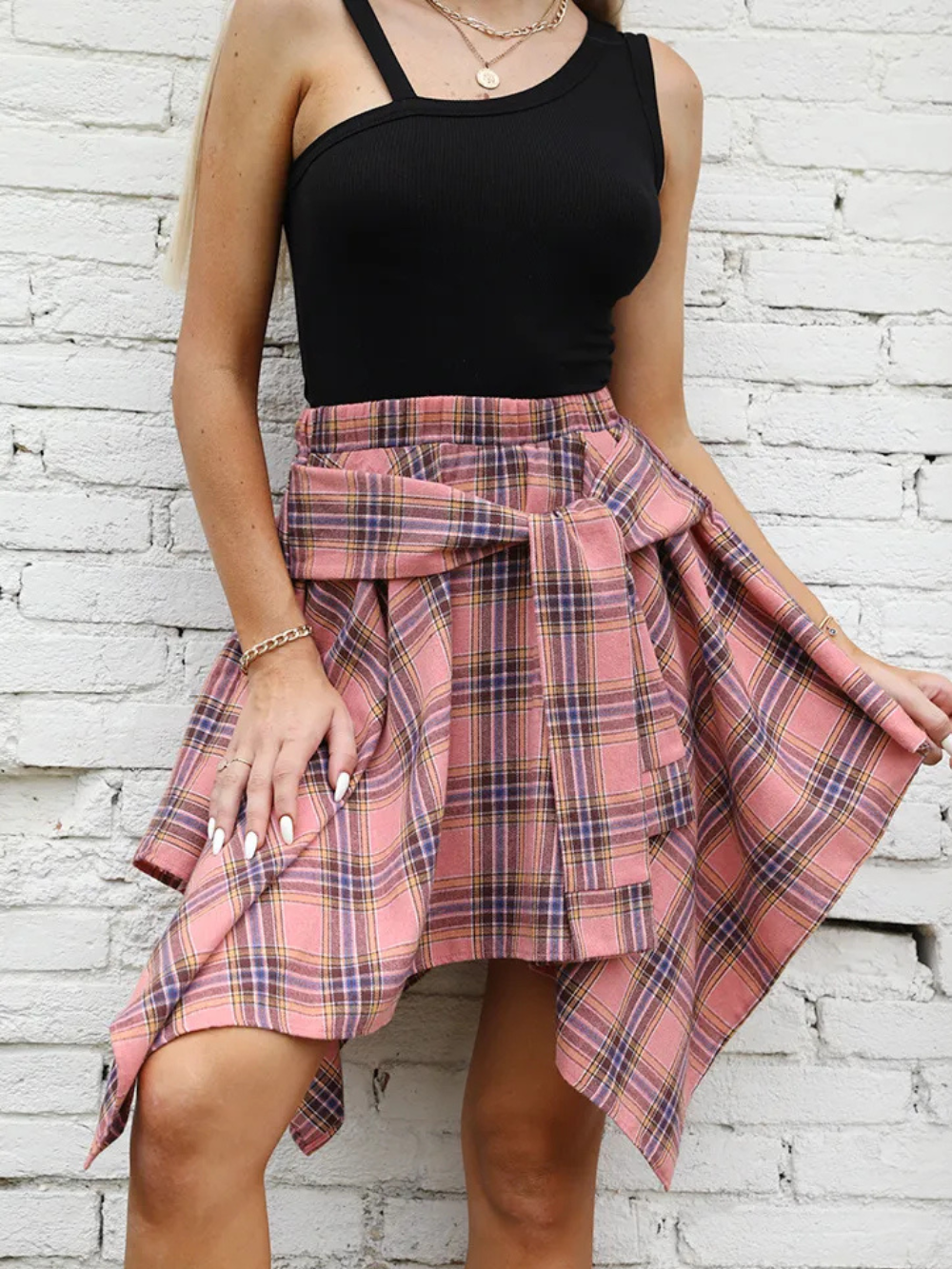 Solvivra Irreguluxe Tie-Sleeve Skirt