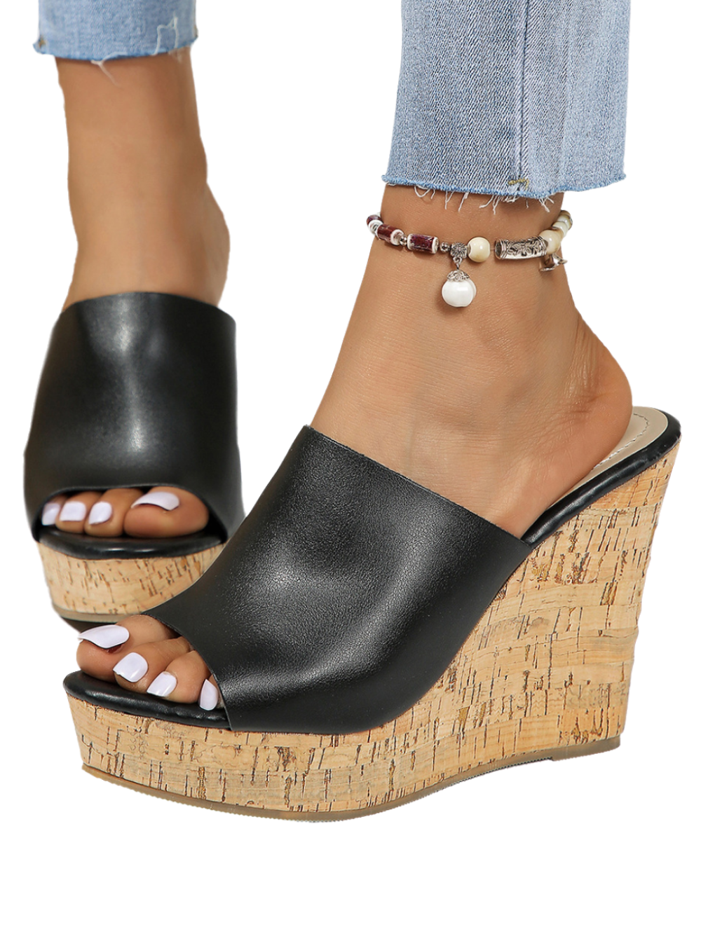 Solvivra Elevate Me Peep Toe Wedge Sandals