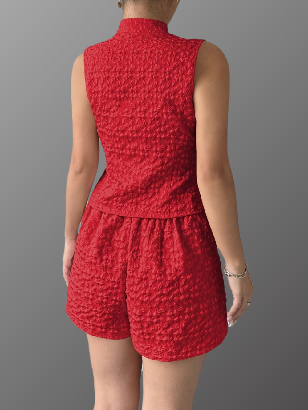 Solvivra Tailor Made Mood Buttoned Top and Shorts Set
