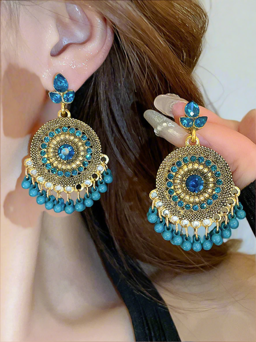 Solvivra Dazzle Drop Rhinestone Earrings