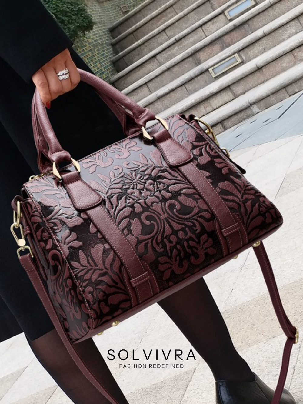 Solvivra Regal Bloom Tapestry Satchel