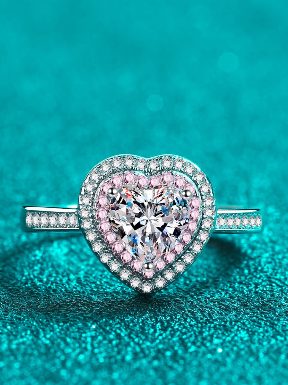 Solvivra Heart Blush Moissanite Ring