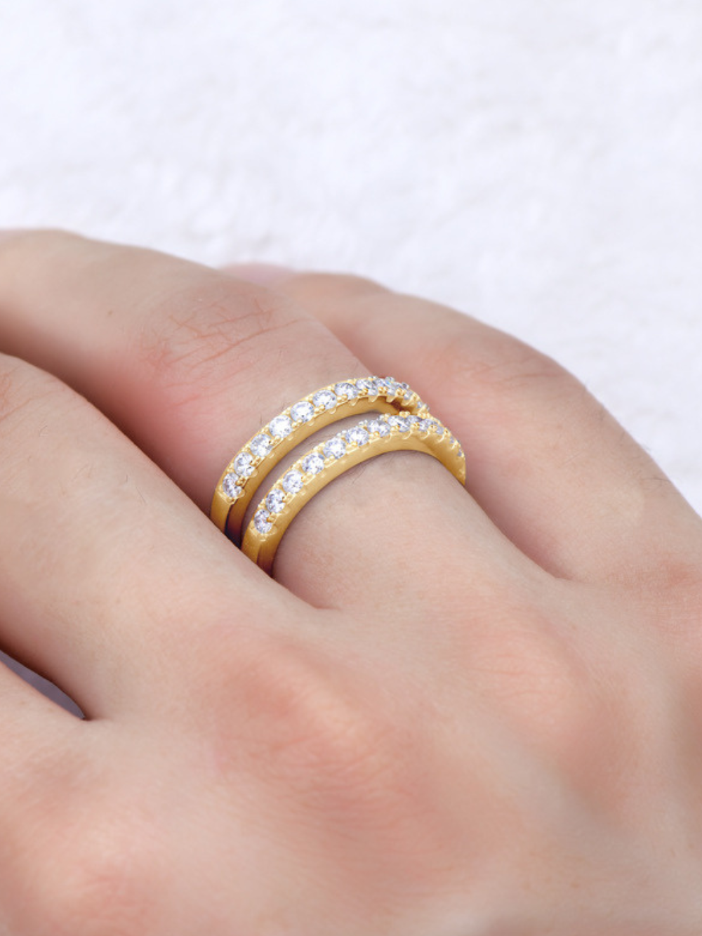 Solvivra Twin Gleam Moissanite Ring