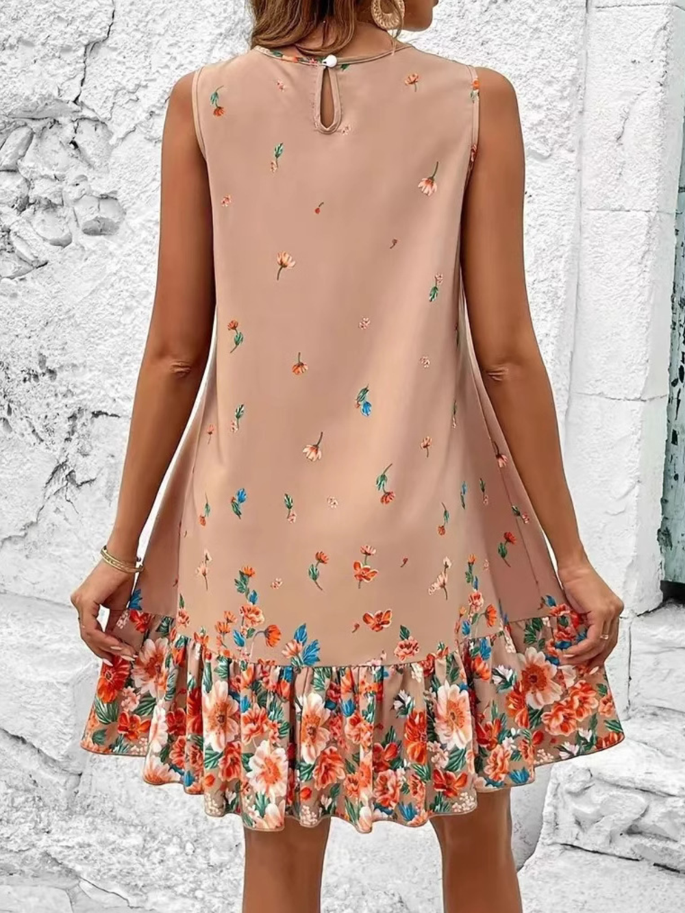 Solvivra Petal Drift Ruffle Dress