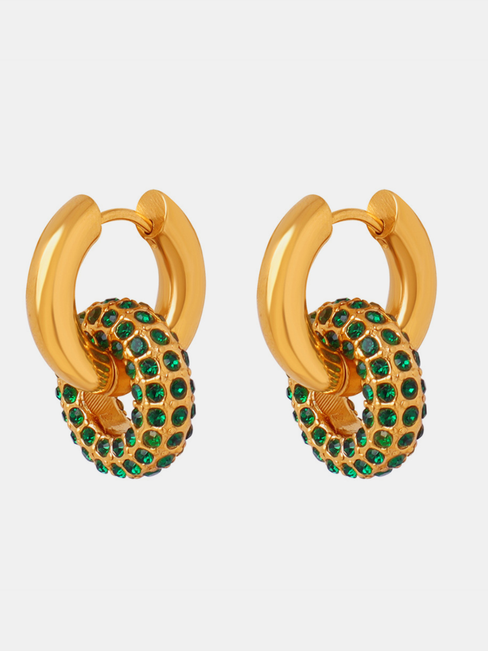 Solvivra Linked Radiance Double Hoop Earrings