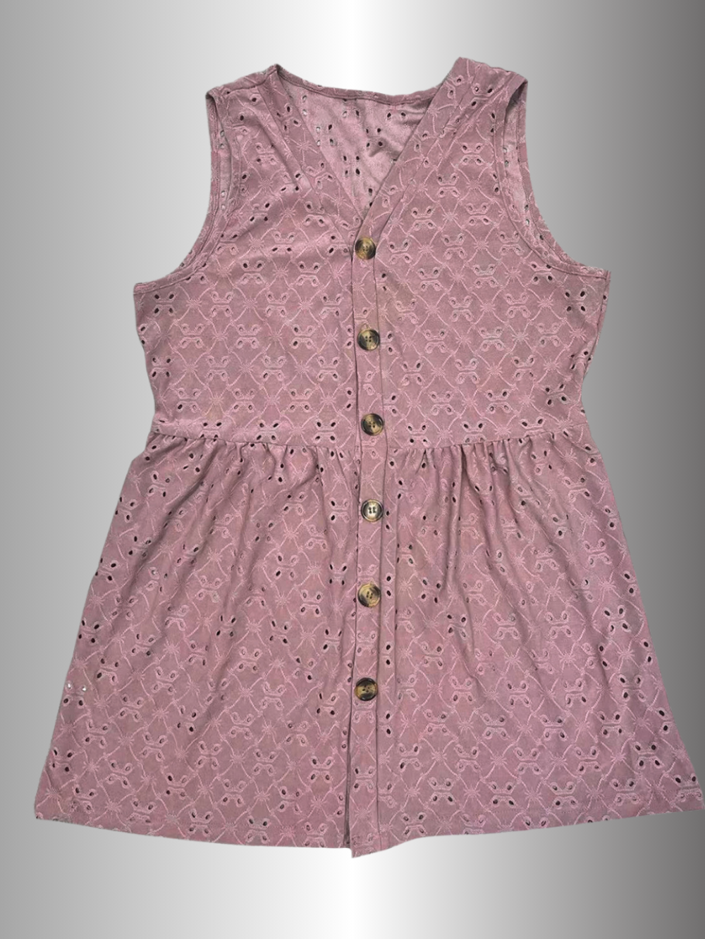 Solvivra Easy Eyelet Button Up V-Neck Top