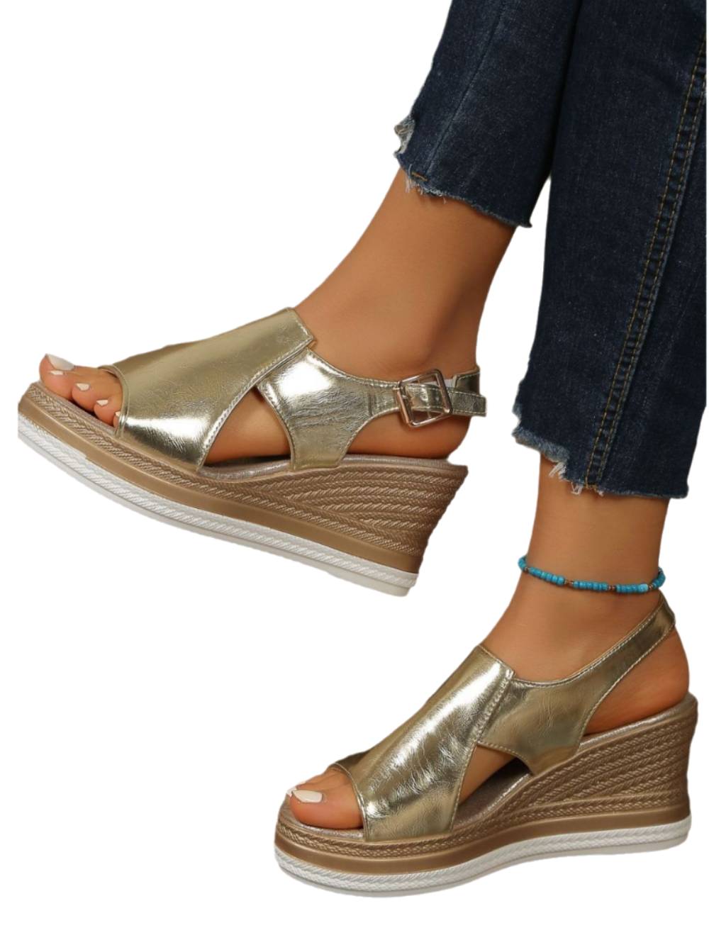Solvivra Shimmer Rush Wedge Sandals
