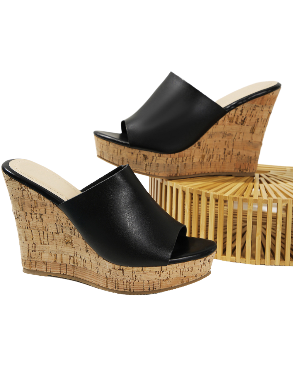 Solvivra Elevate Me Peep Toe Wedge Sandals