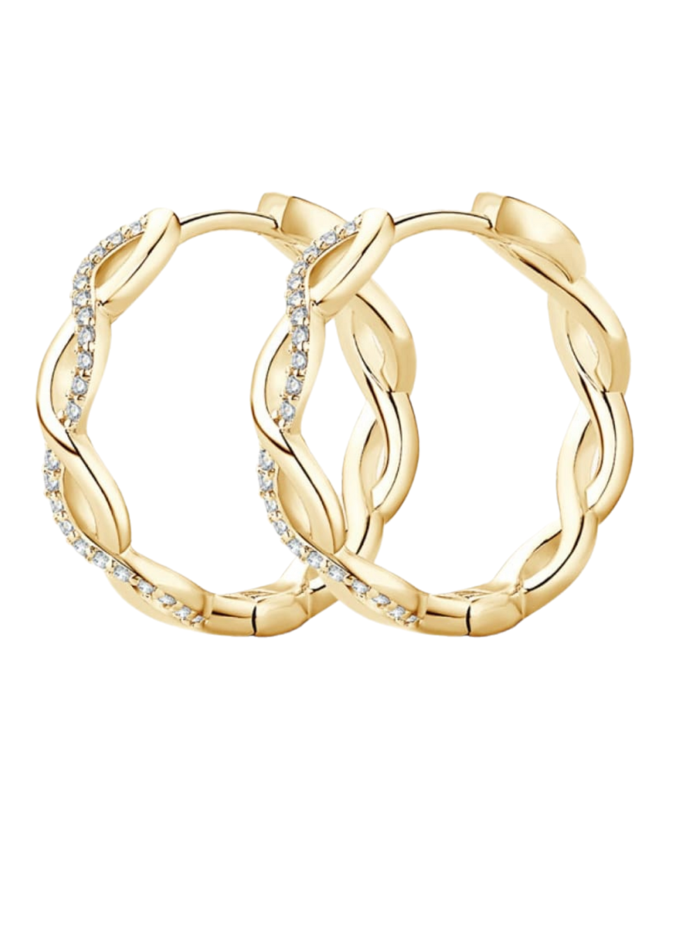 Solvivra Twist of Brilliance Hoop Earrings