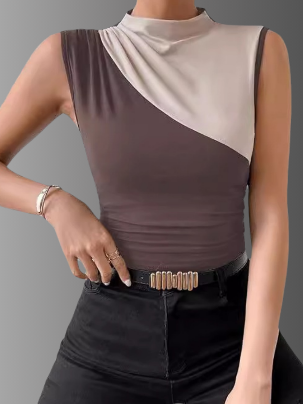 Solvivra Contour Cut Sleeveless Top