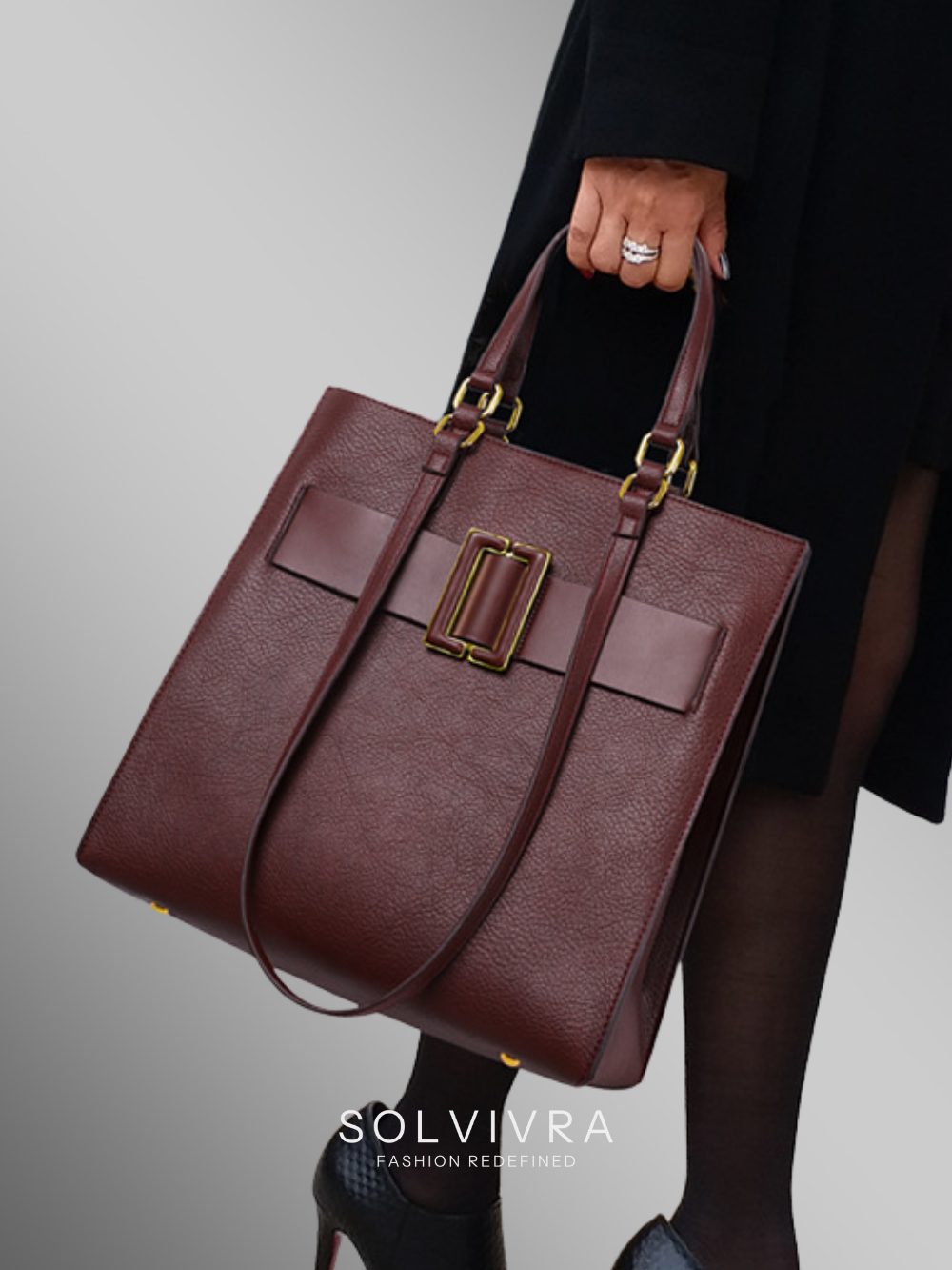 Solvivra Metro Buckle Structured Tote