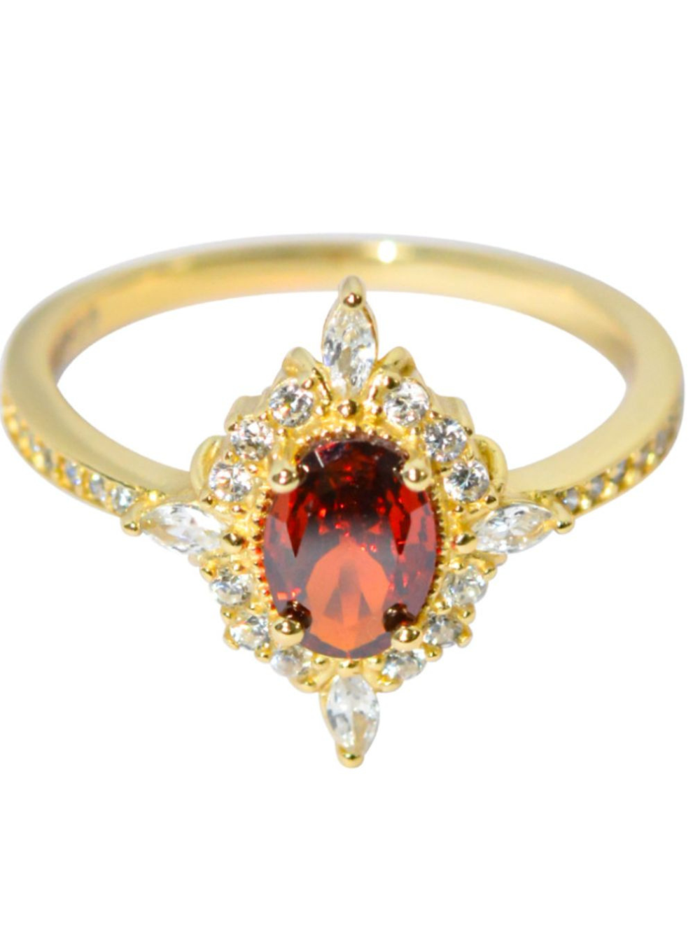Solvivra Crimson Crown Zircon Ring