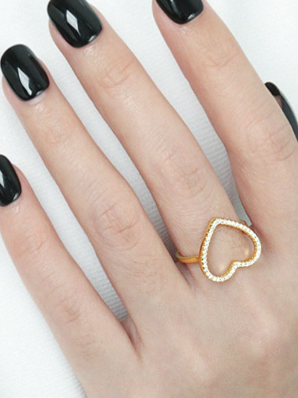 Solvivra Heart Halo Zircon Ring