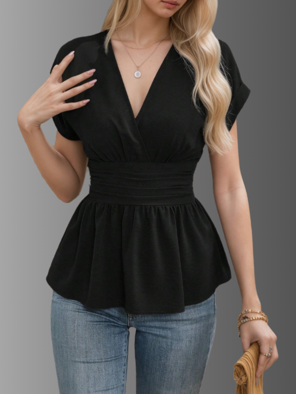 Solvivra Aura Wrap Short Sleeve Top