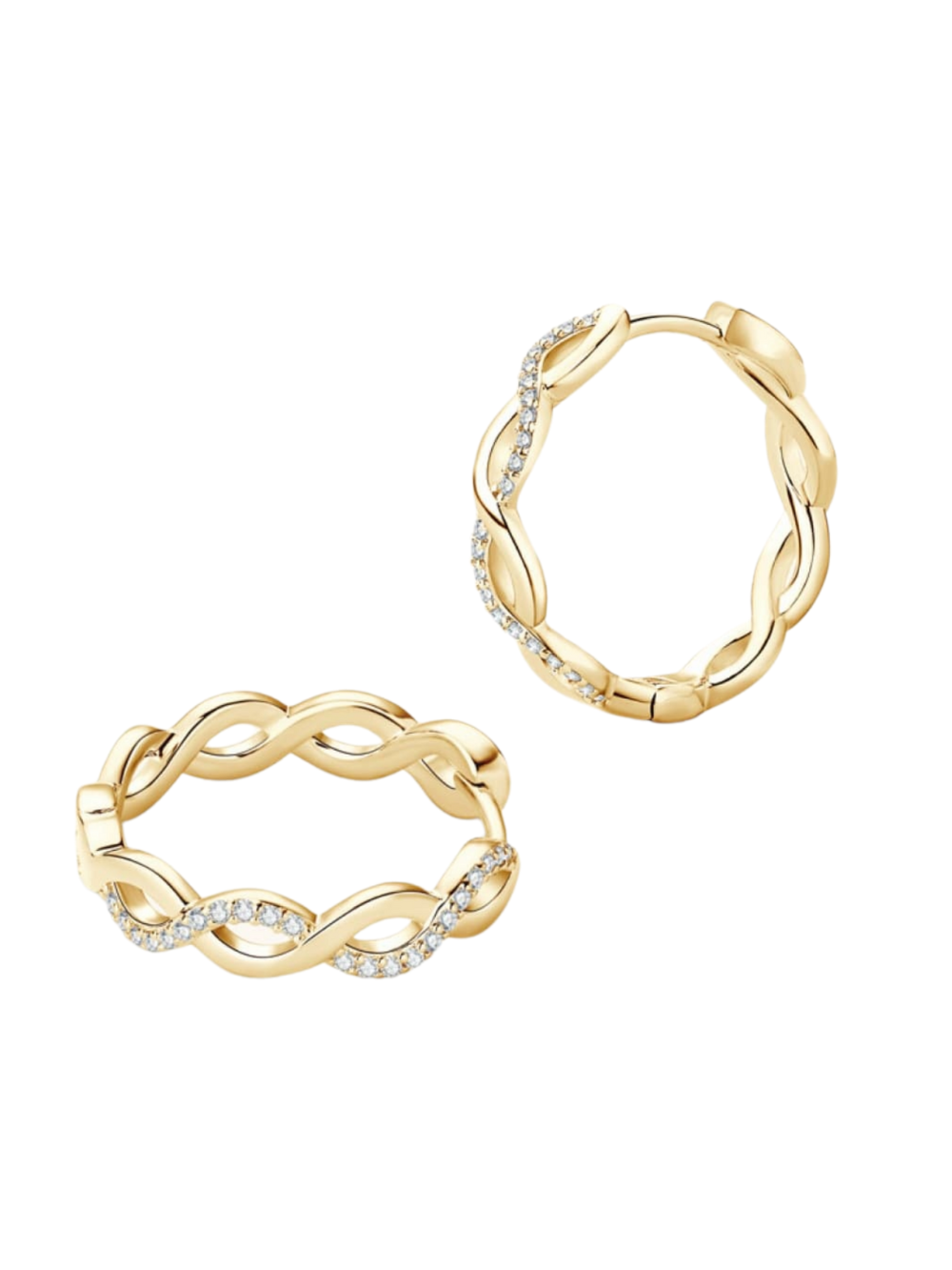 Solvivra Twist of Brilliance Hoop Earrings
