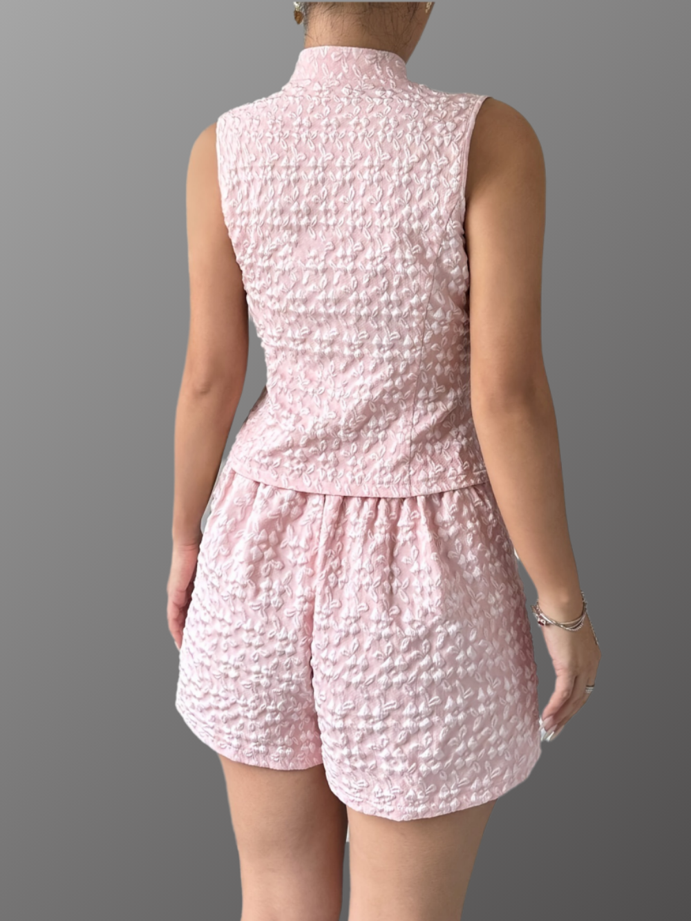 Solvivra Tailor Made Mood Buttoned Top and Shorts Set