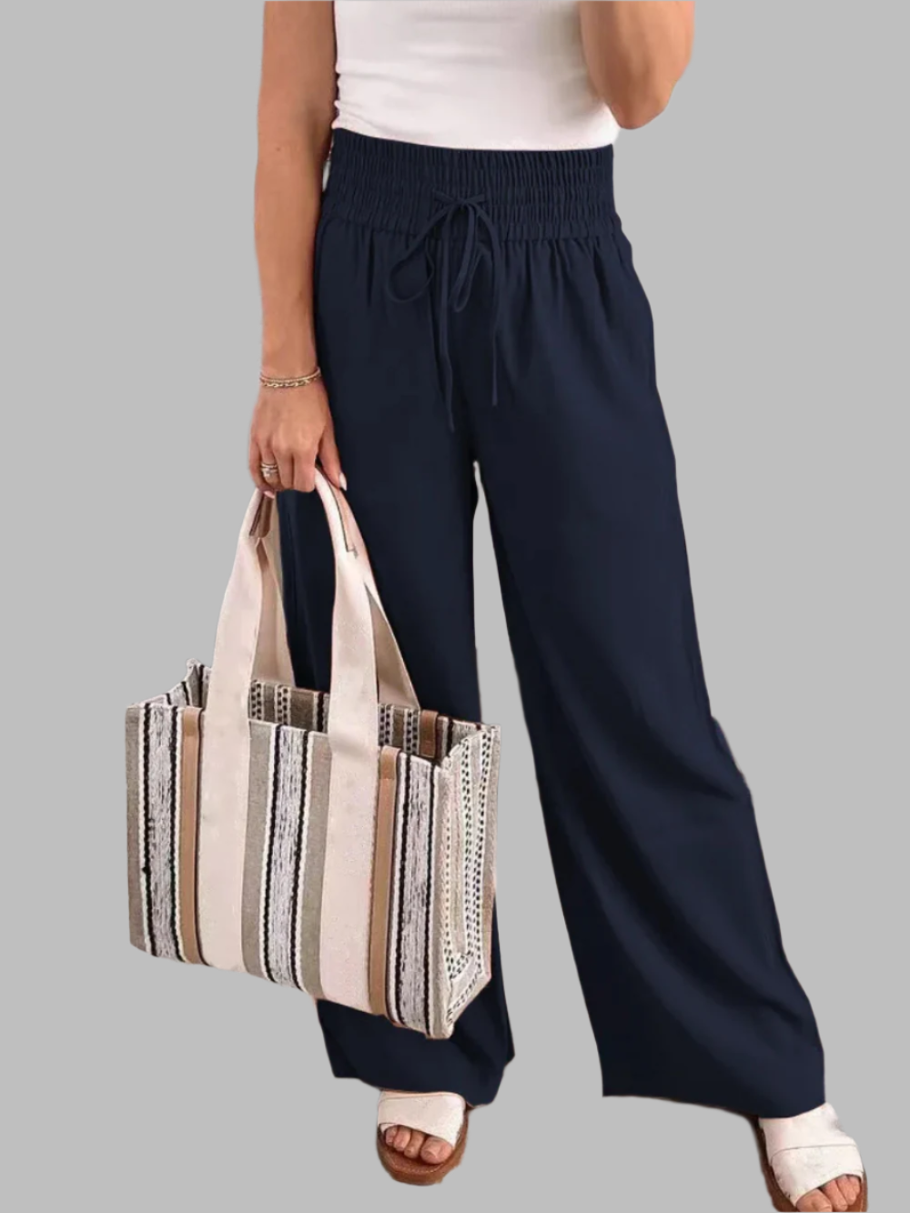 Solvivra City Sway Tie-Waist Trousers