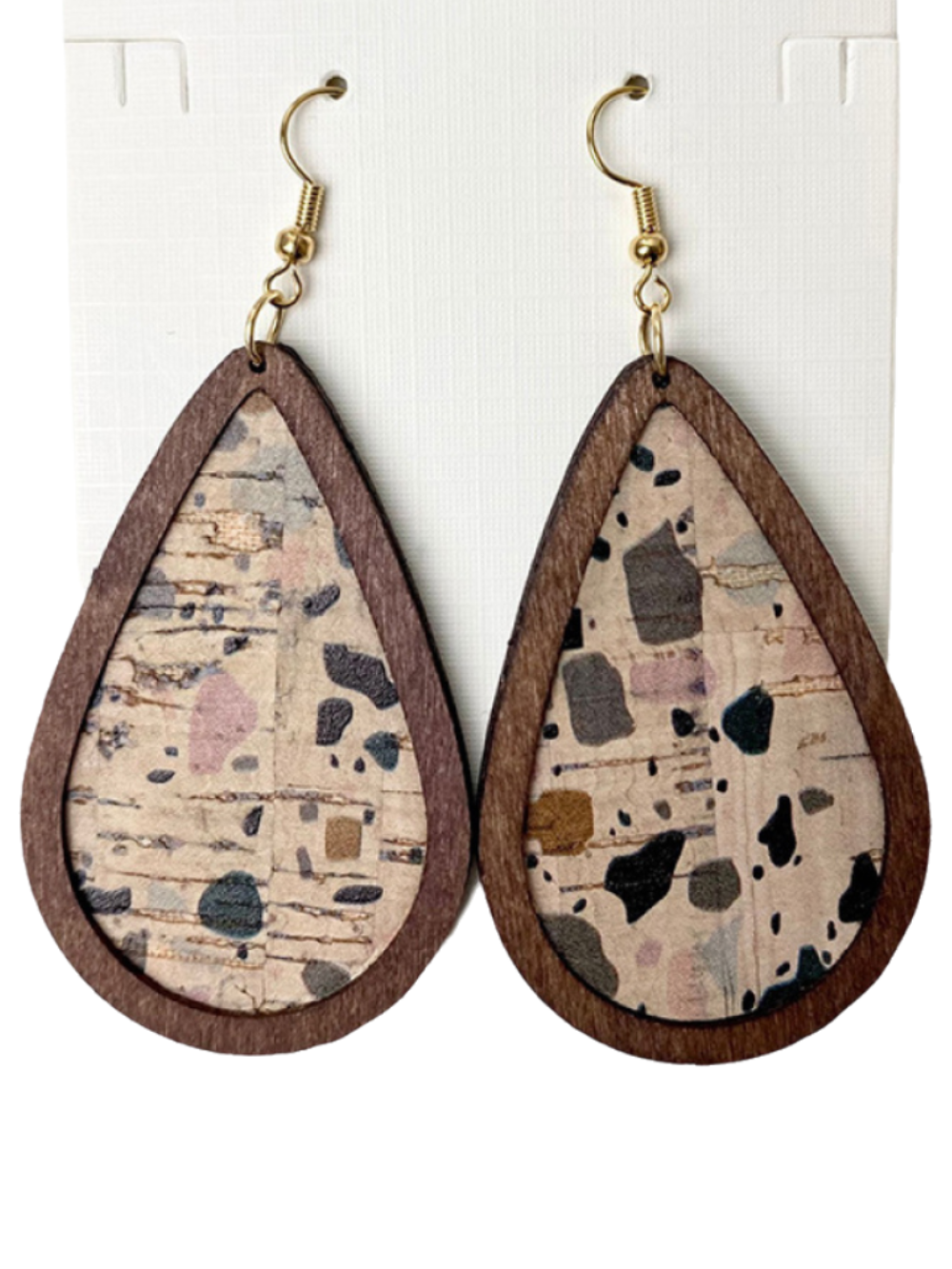 Solvivra Carved Calm Teardrop Earrings