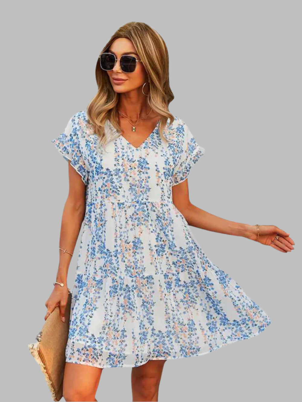 Solvivra Breezy Ruffle Chiffon Dress