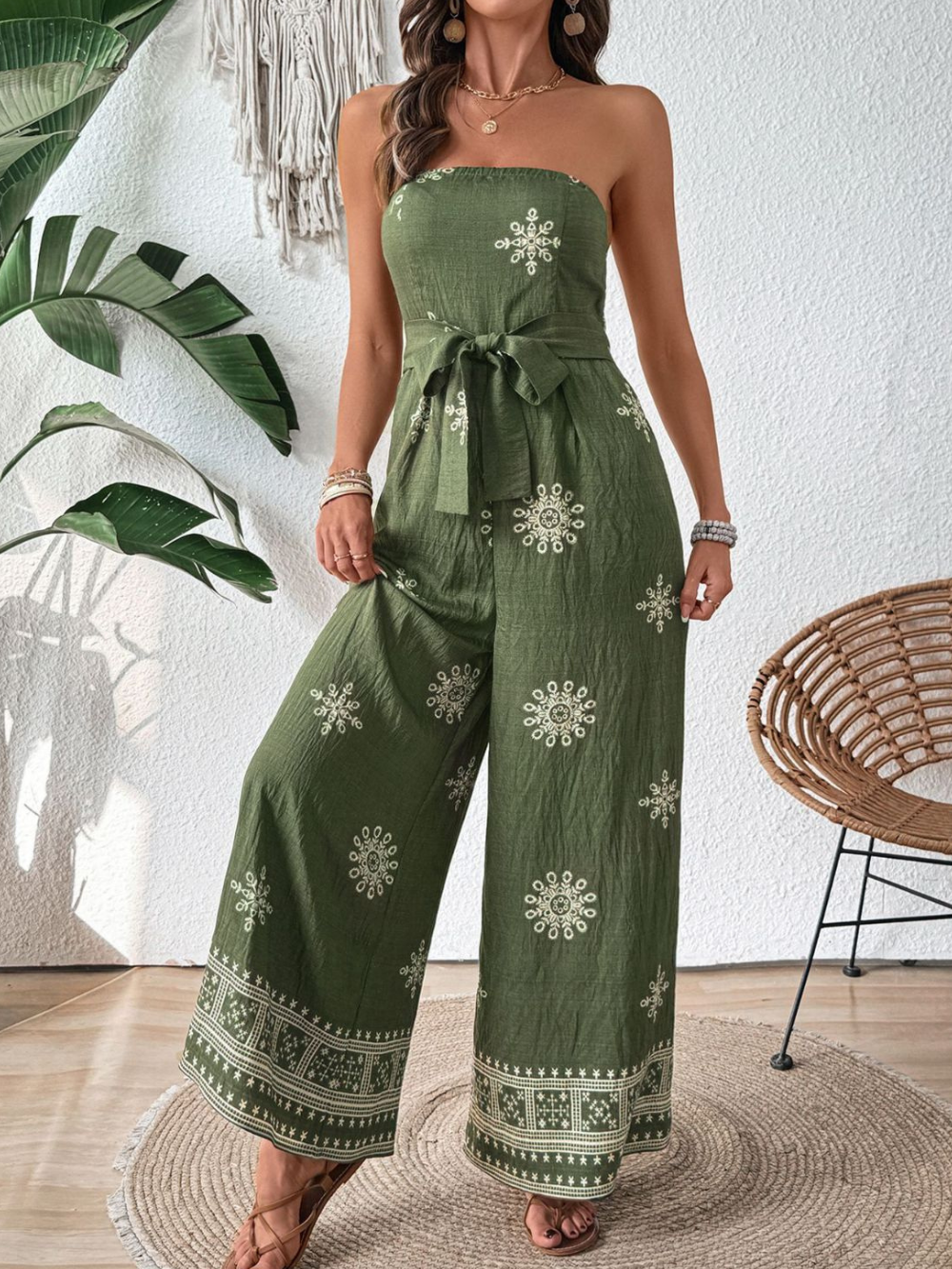 Solvivra Matcha Drape Jumpsuit