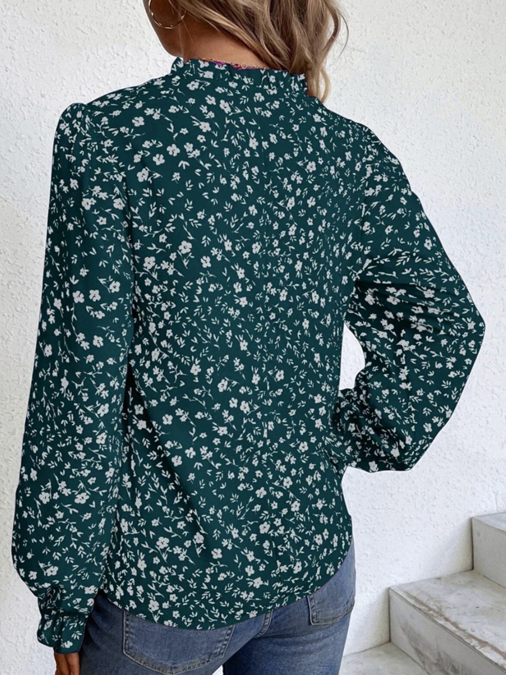 Solvivra Dainty Bloom Flounce Sleeve Blouse