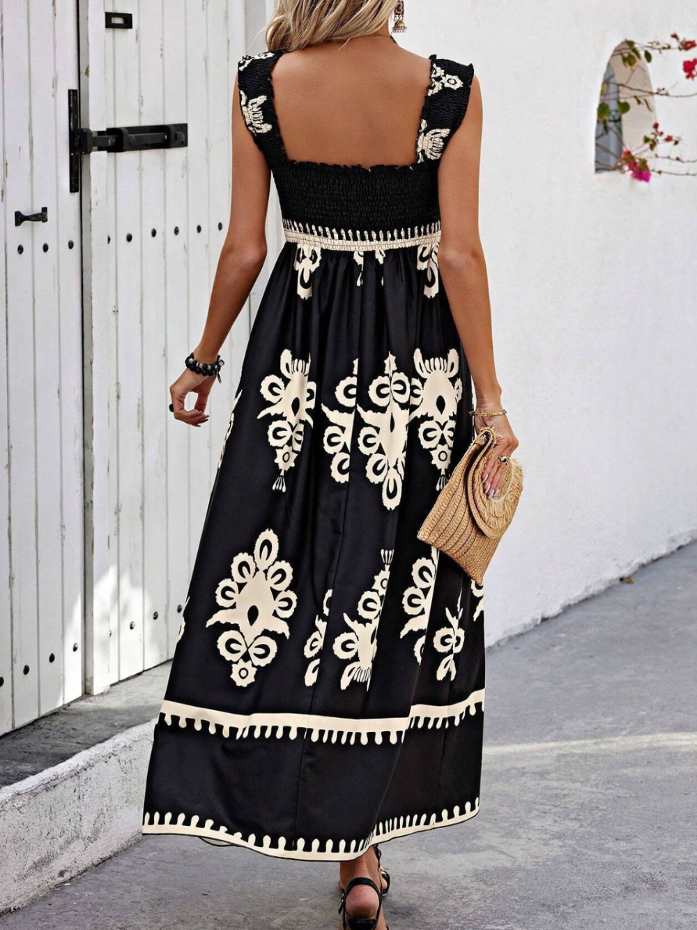 Solvivra Garden Luxe Wide Strap Maxi Dress