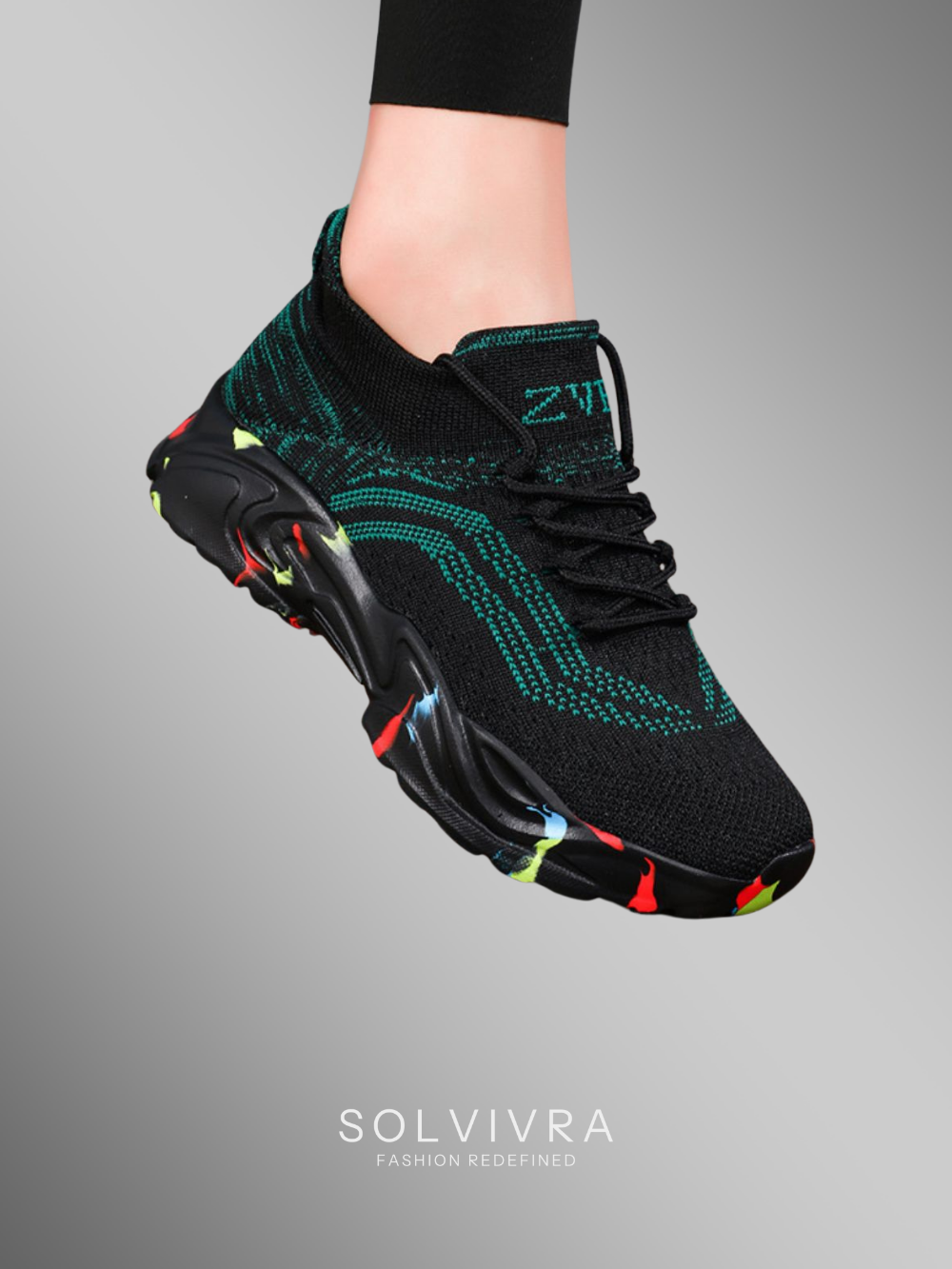 Solvivra Aero Splash Mesh Platform Sneakers