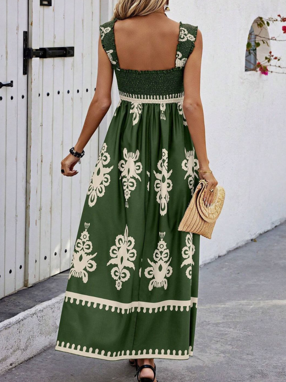 Solvivra Garden Luxe Wide Strap Maxi Dress