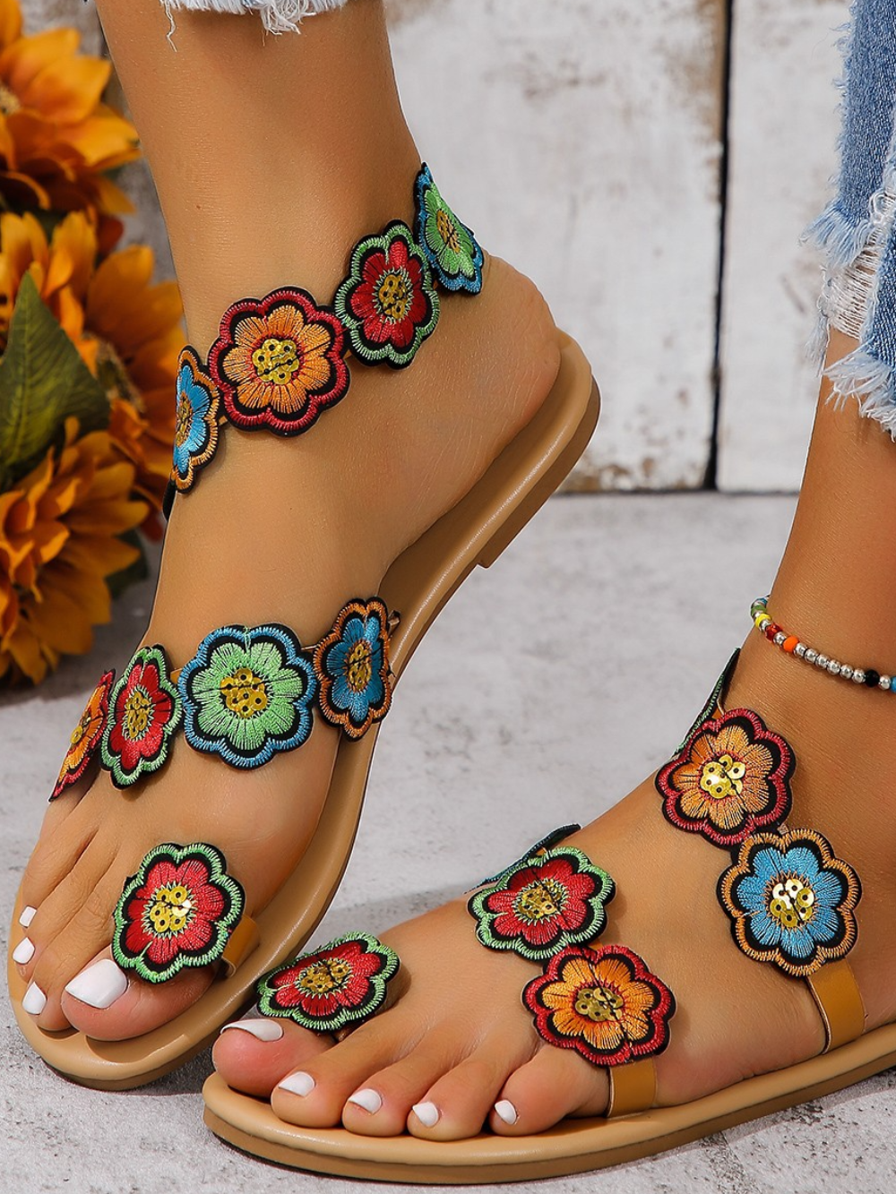 Solvivra Feather Flair Beach Slides
