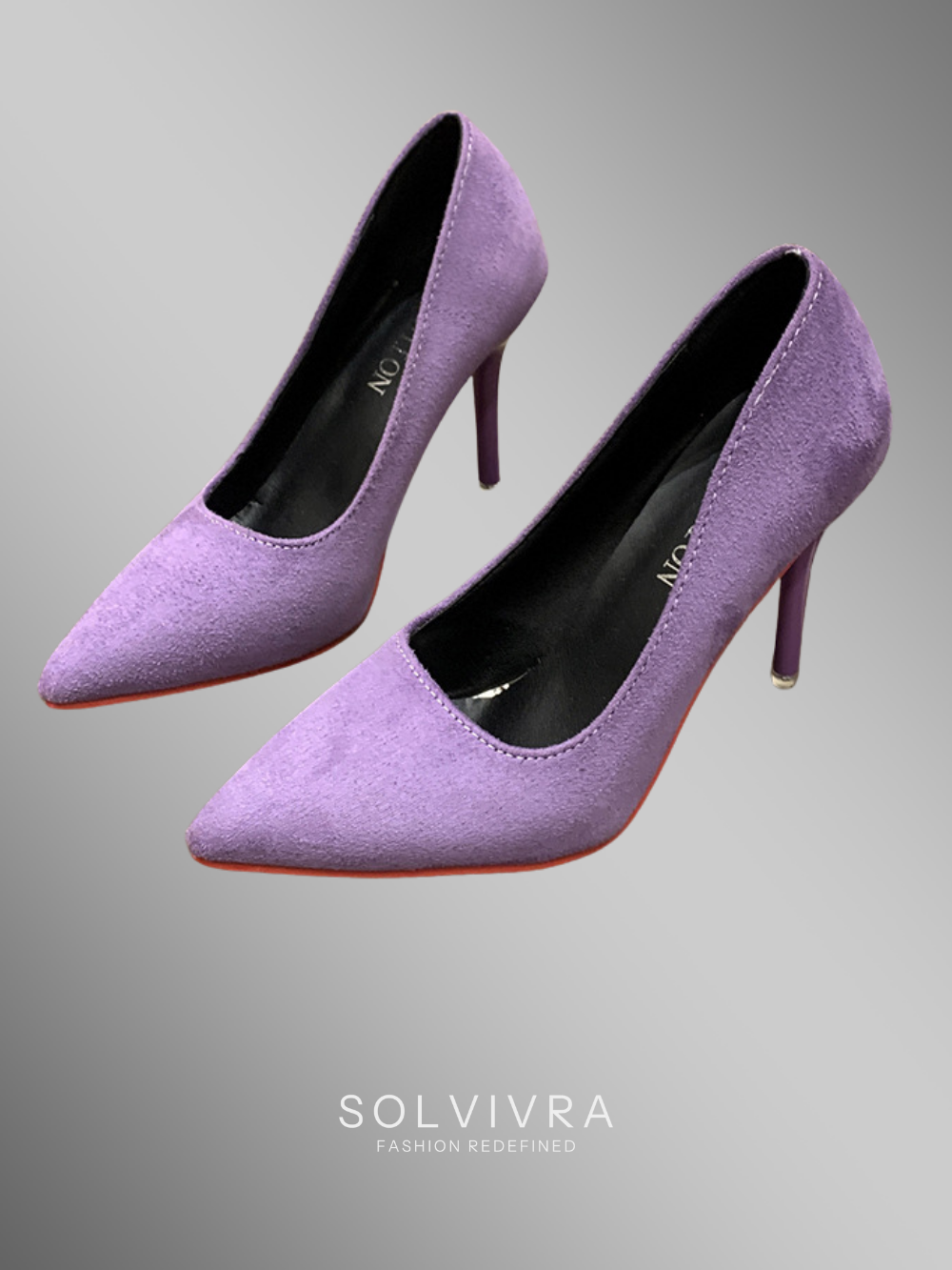 Solvivra Velvet Flare Suede Stiletto Pumps