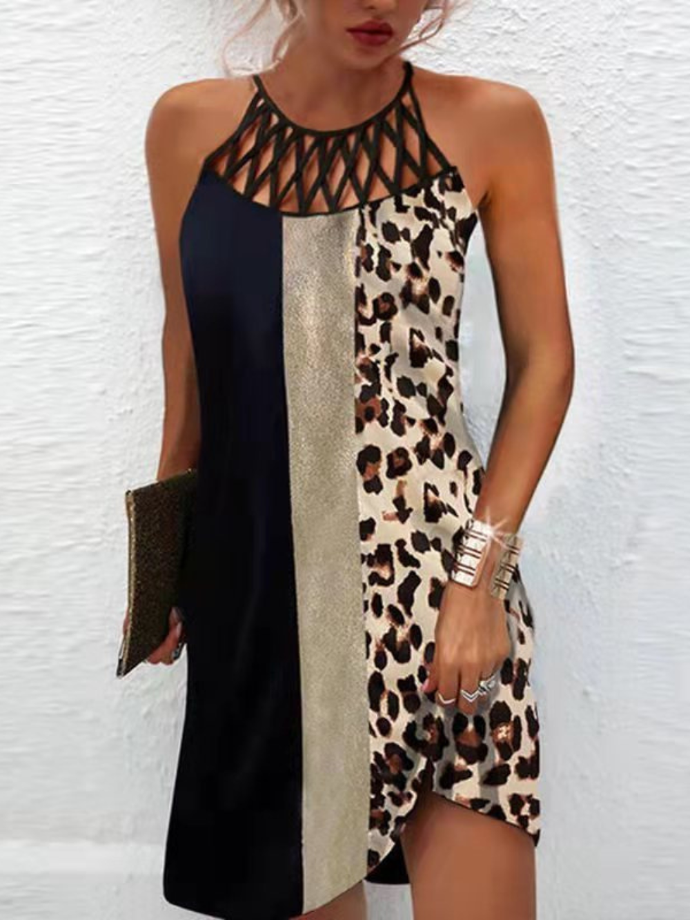 Solvivra Printed Halterneck Casual Dress