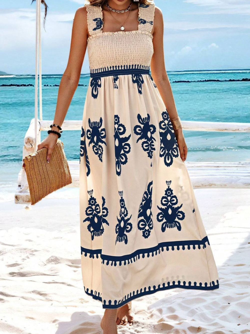 Solvivra Garden Luxe Wide Strap Maxi Dress