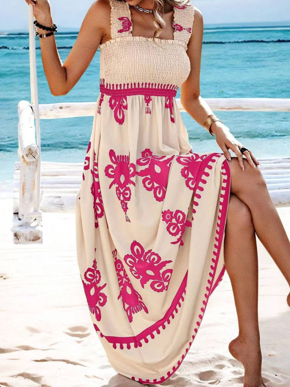 Solvivra Garden Luxe Wide Strap Maxi Dress