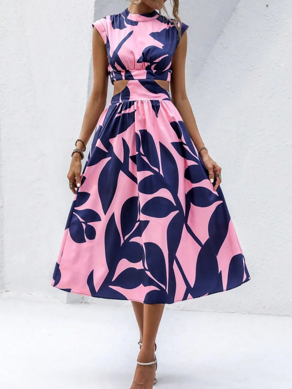 Solvivra Side Muse Cutout Midi Dress