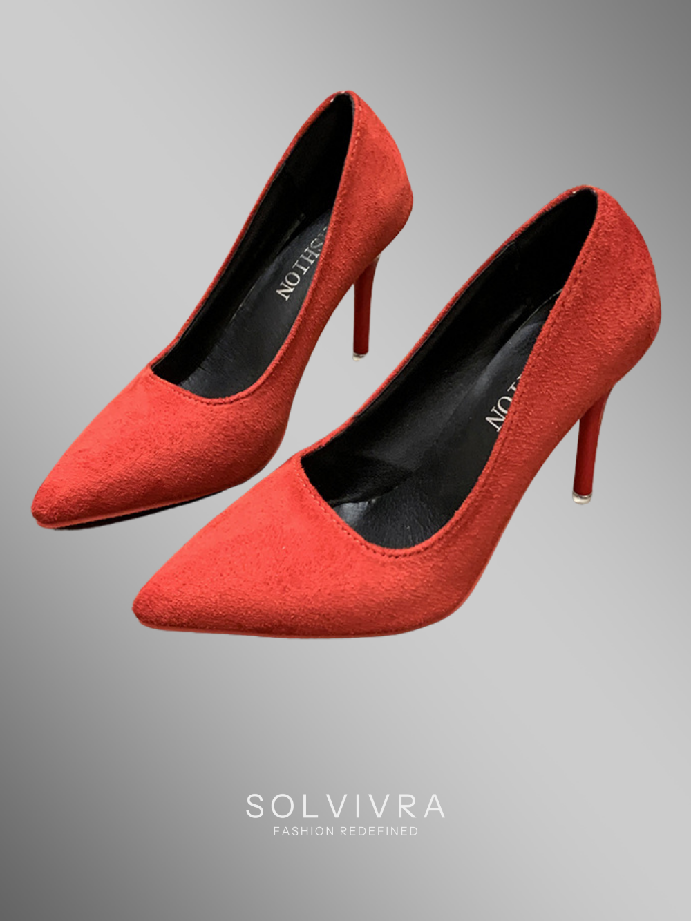 Solvivra Velvet Flare Suede Stiletto Pumps