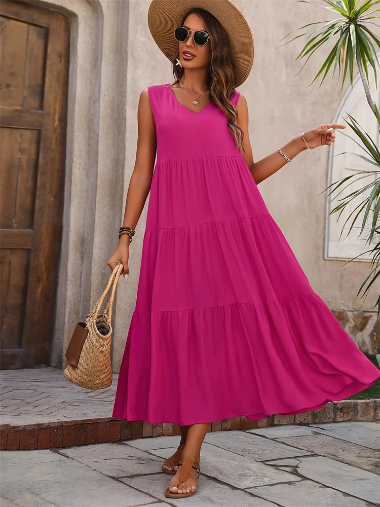 Solvivra Sunkissed Tier Maxi Dress