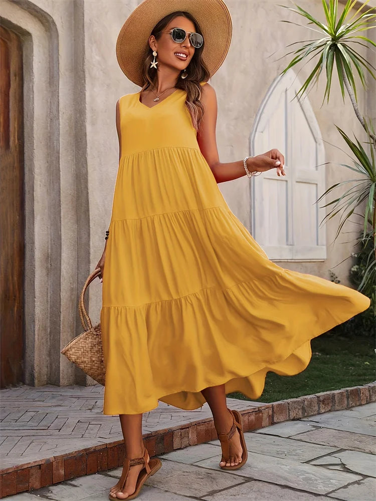 Solvivra Sunkissed Tier Maxi Dress