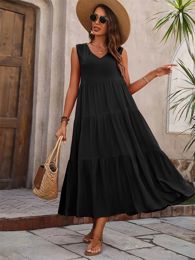Solvivra Sunkissed Tier Maxi Dress