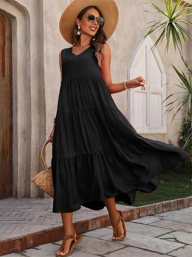 Solvivra Sunkissed Tier Maxi Dress