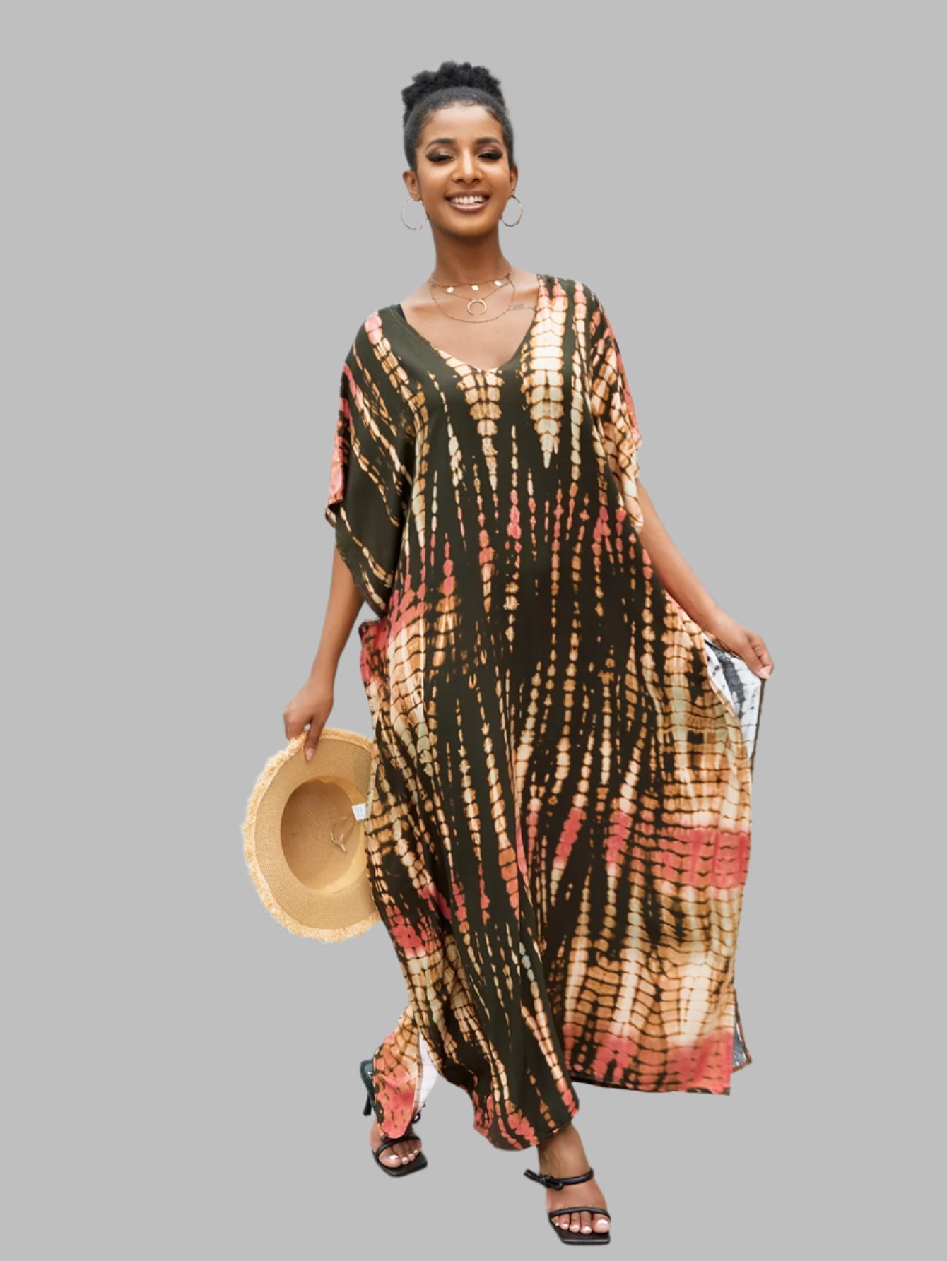 Solvivra Boho Bliss Batwing Maxi Dress 