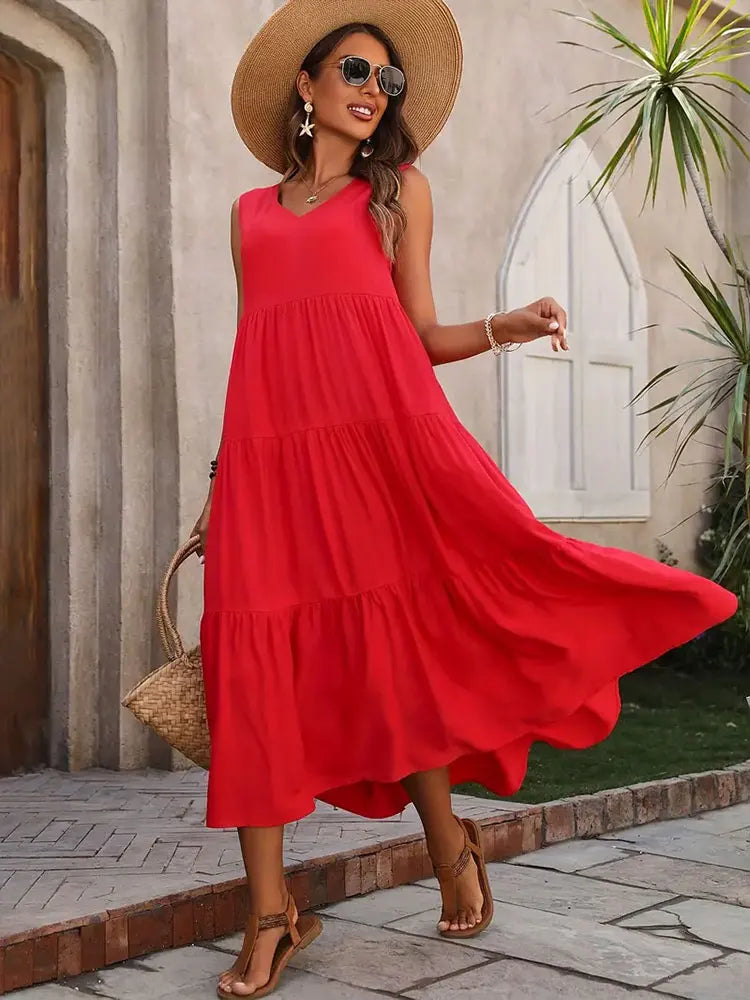 Solvivra Sunkissed Tier Maxi Dress