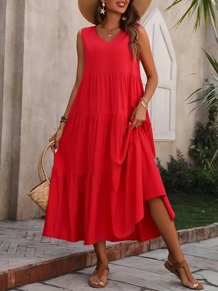Solvivra Sunkissed Tier Maxi Dress