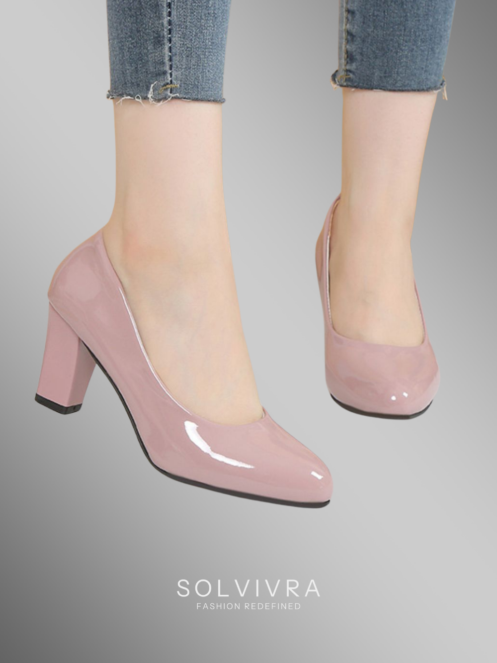 Solvivra Elle Step Block Heel Pumps